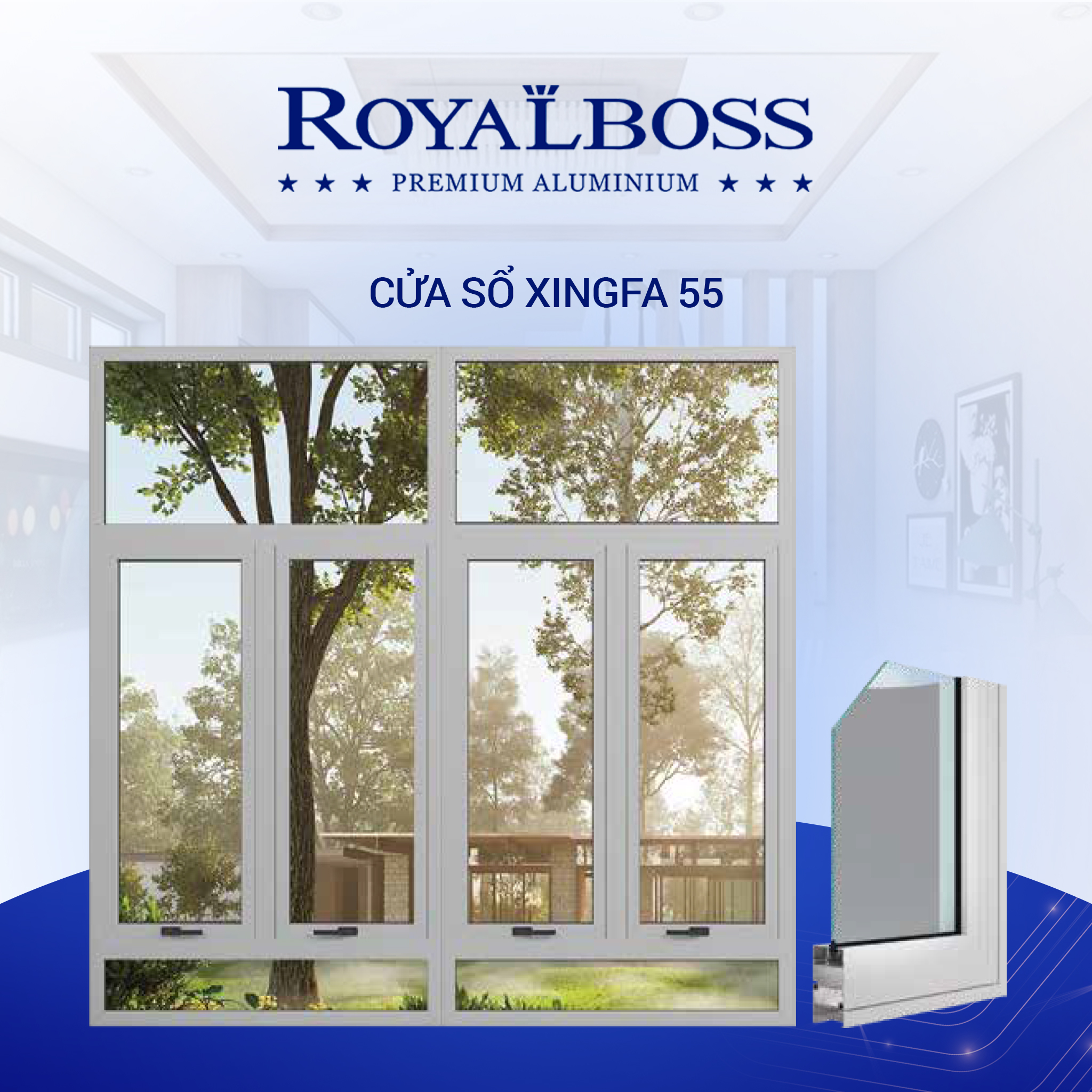 Cửa sổ Xingfa 55 (Nguồn ảnh: Bình Nam Group)