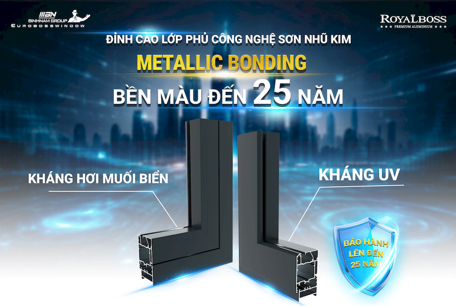 Công nghệ sơn Metallic Bonding giúp sản phẩm bền màu lên đến 25 năm