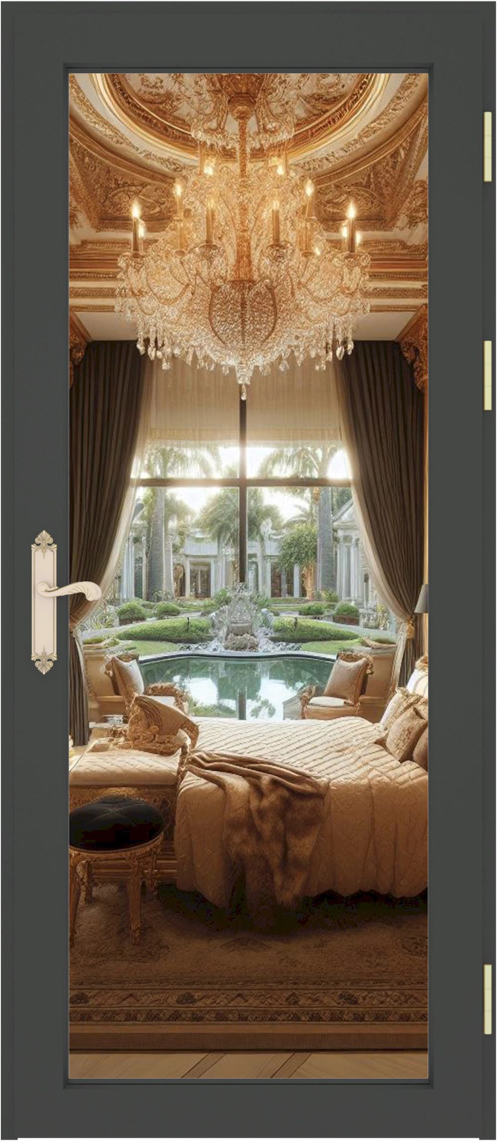 Nhôm hệ Châu Âu 65 mở quay rãnh C cửa đi 1 cánh mở ngoài