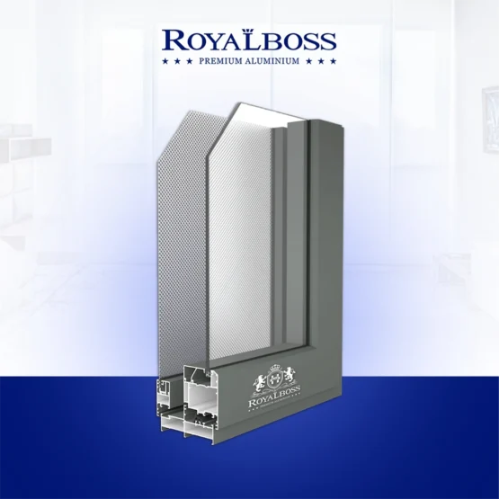 Nhôm hệ Châu Âu 65 mở quay rãnh C cửa sổ kết hợp lưới chống muỗi góc cắt