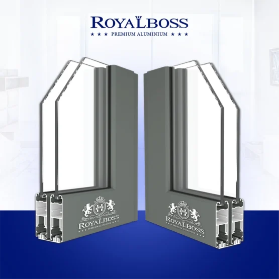 Nhôm hệ Châu Âu mở trượt 55 rãnh K cửa đi góc cắt