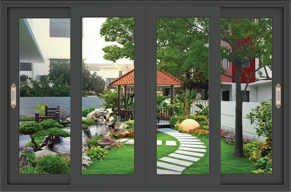 Nhôm hệ Châu Âu mở trượt 55 rãnh K cửa sổ