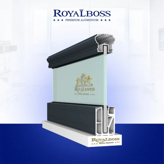 Nhôm hệ lan can Royalboss Premium màu xám góc cắt