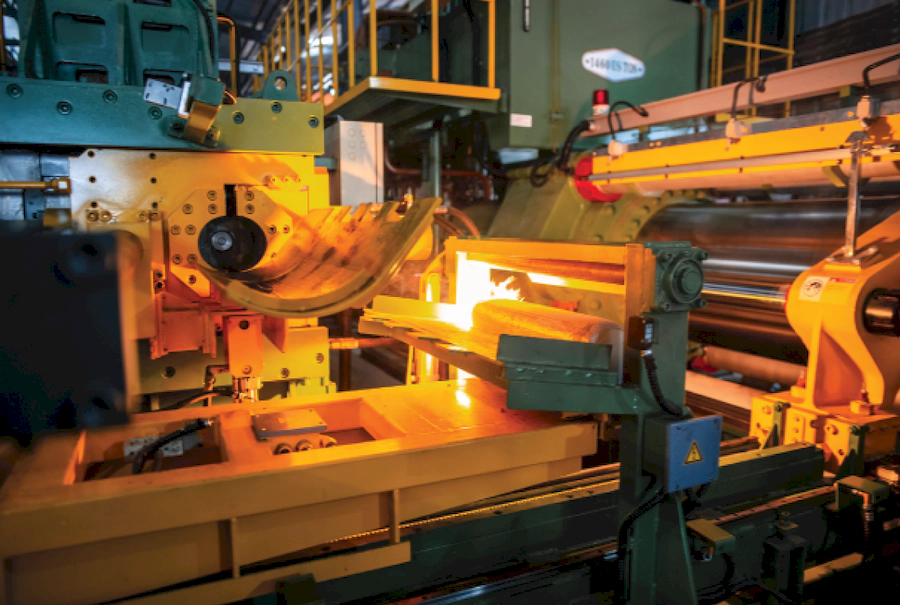 Quy trình đùn ép thanh nhôm định hình tại nhà máy nhôm Bình Nam (Nguồn: Bình Nam Group)