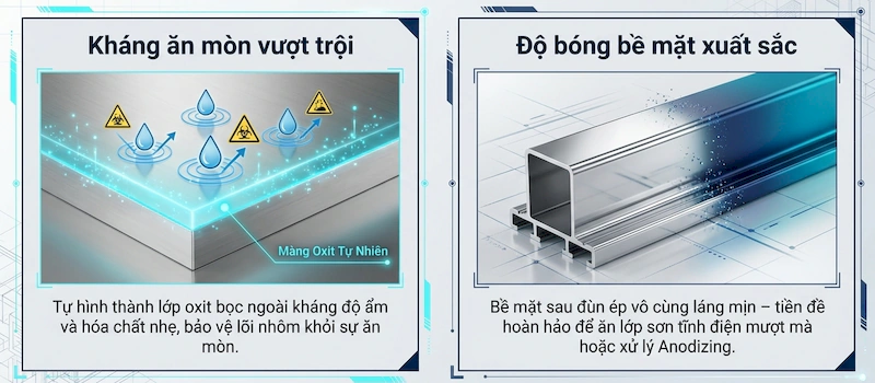 Đặc tính nổi bật của hợp kim nhôm 6063